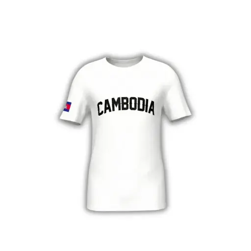 CamboLove – T‑Shirt Cambodia – White (Angkor Wat edit)